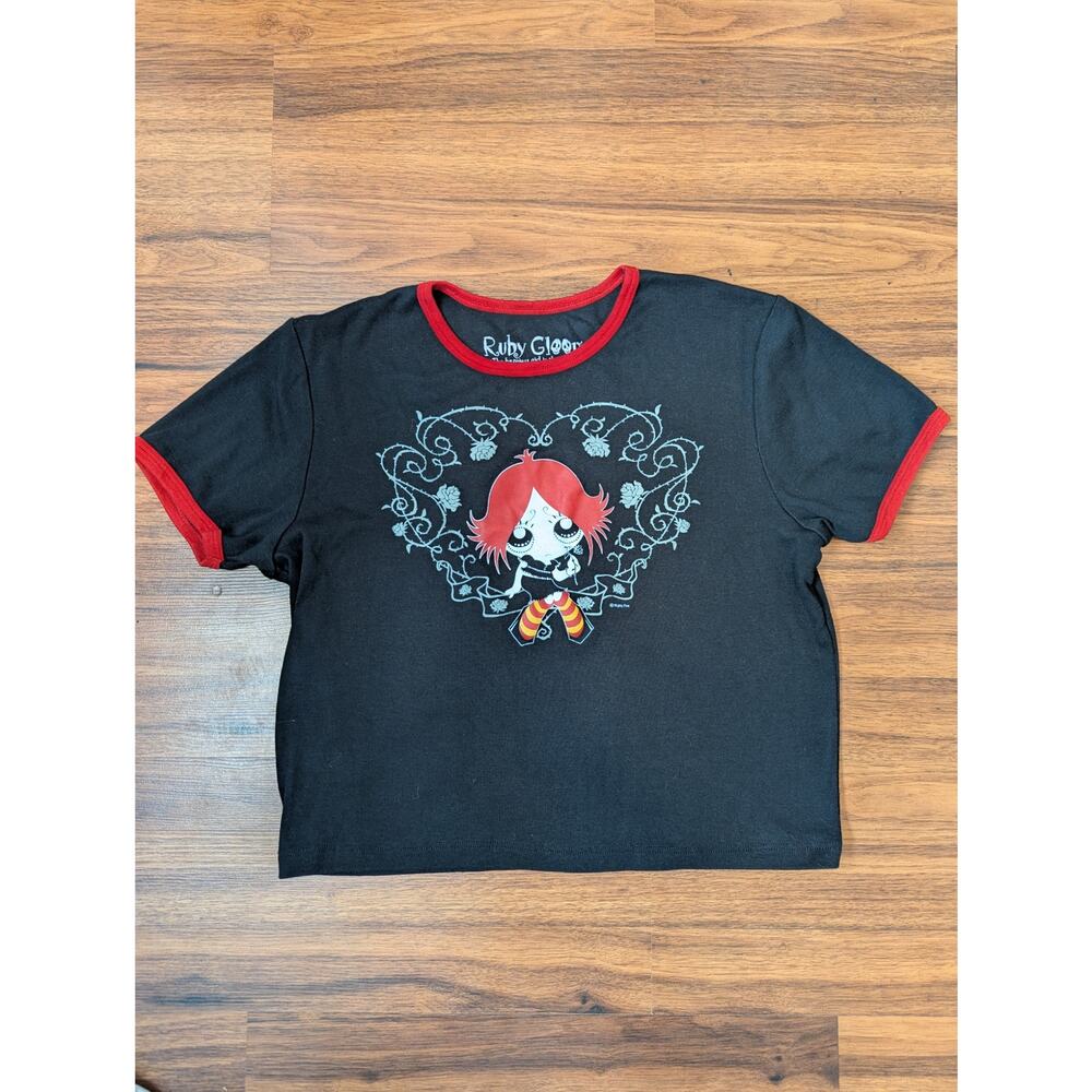 Ruby Gloom Ringer Tee Black & Red - Size Xl Y2k E… - image 4